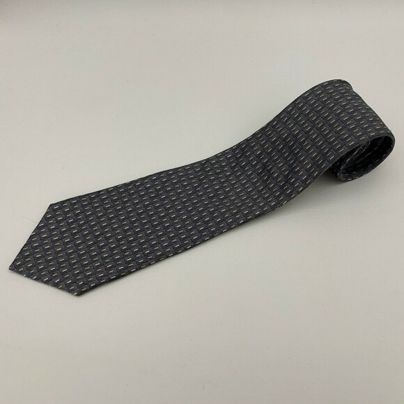 Fabris Venezia Mens Tie Necktie Gray Beige White 100% Silk Made in Italy - Picture 1 of 5